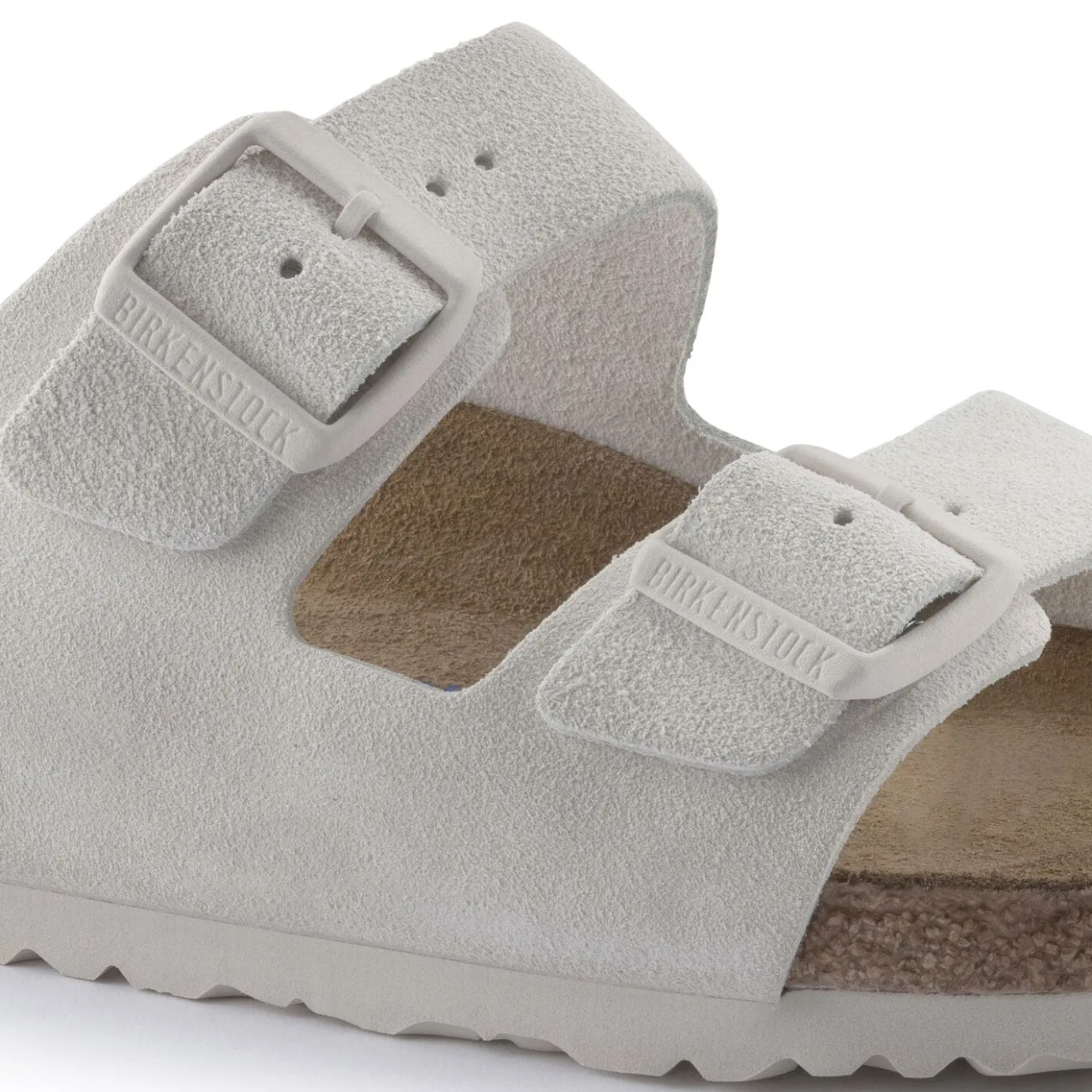 Birkenstock Two-Strap Sandals<Arizona Soft Footbed Antique White