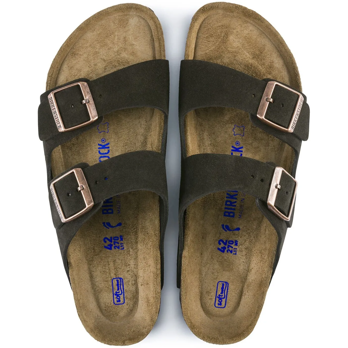 Birkenstock Two-Strap Sandals<Arizona Soft Footbed Mocha