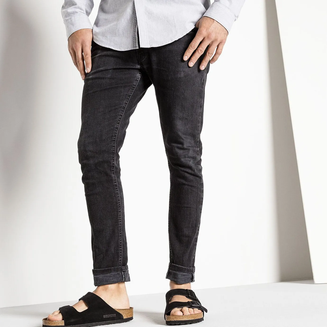 Birkenstock Two-Strap Sandals<Arizona Soft Footbed Black