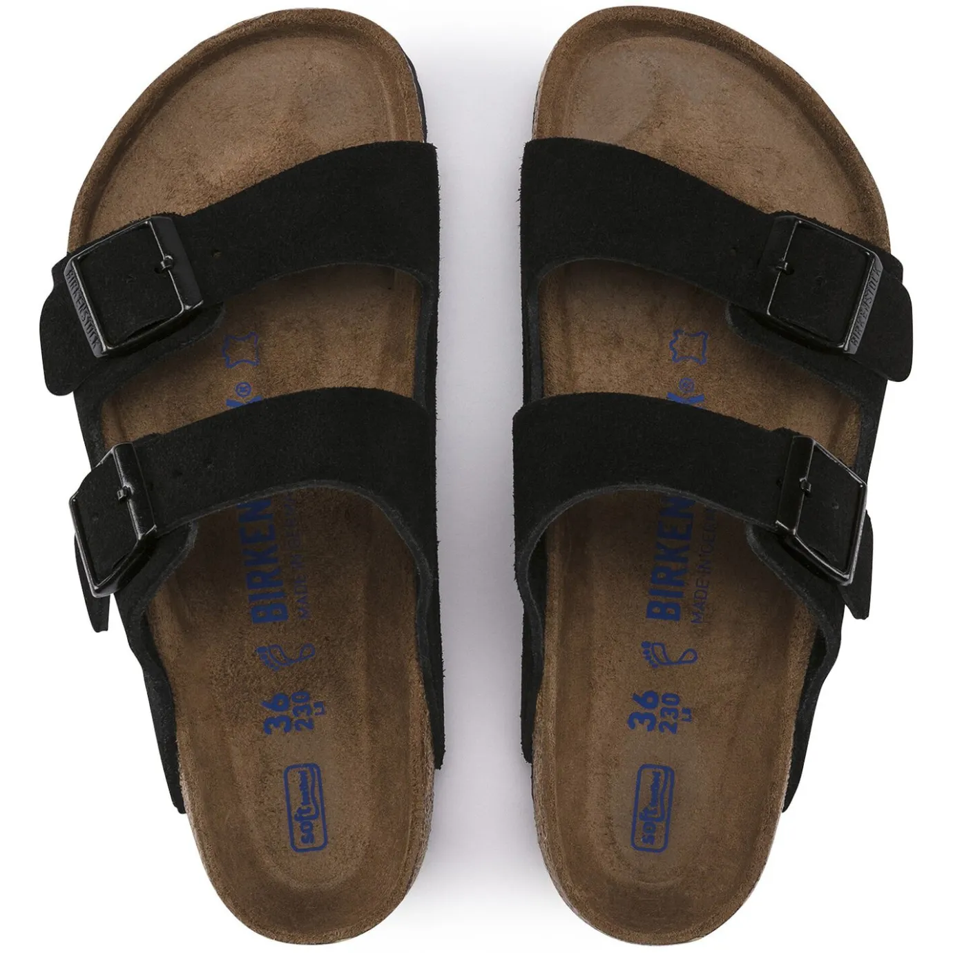 Birkenstock Two-Strap Sandals<Arizona Soft Footbed Black