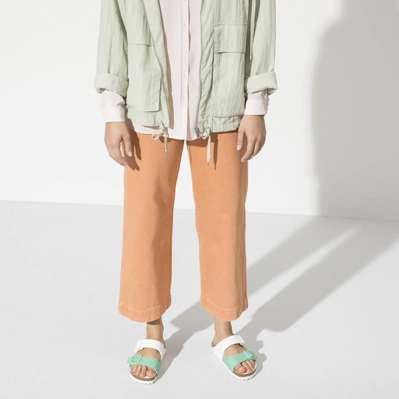 Birkenstock Two-Strap Sandals<Arizona Split White/Bold Jade