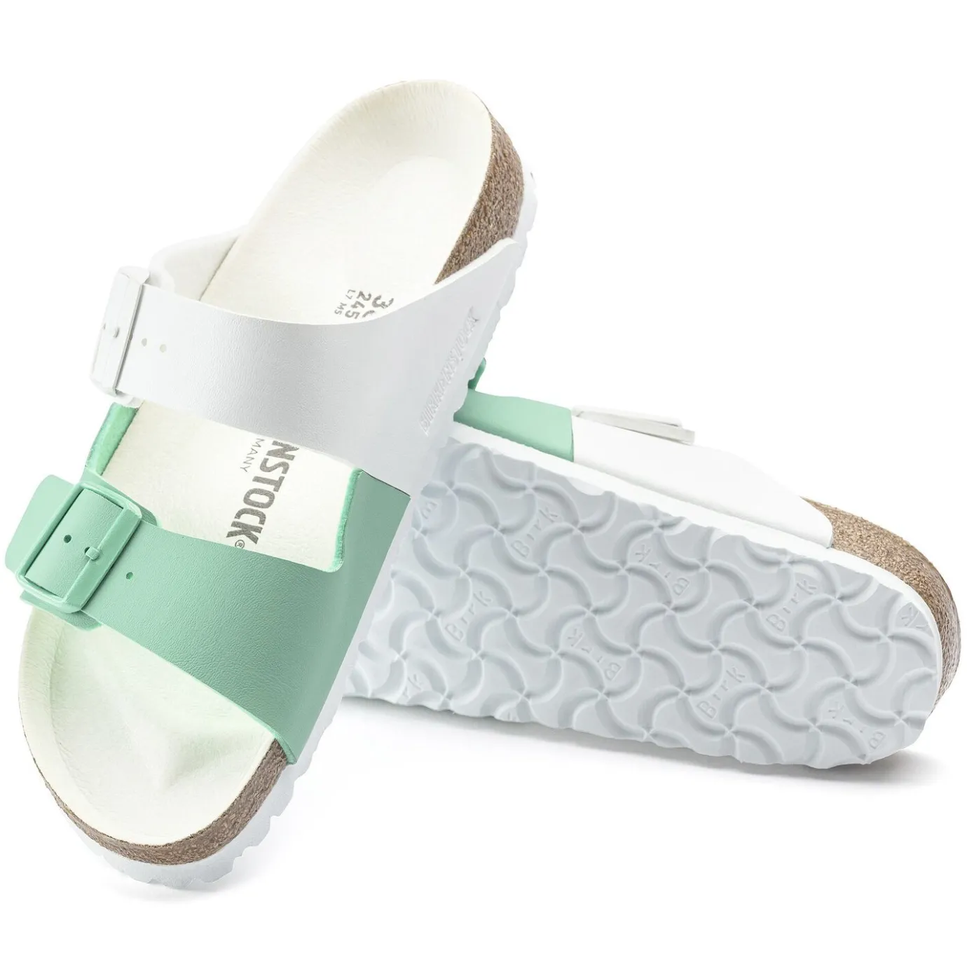 Birkenstock Two-Strap Sandals<Arizona Split White/Bold Jade