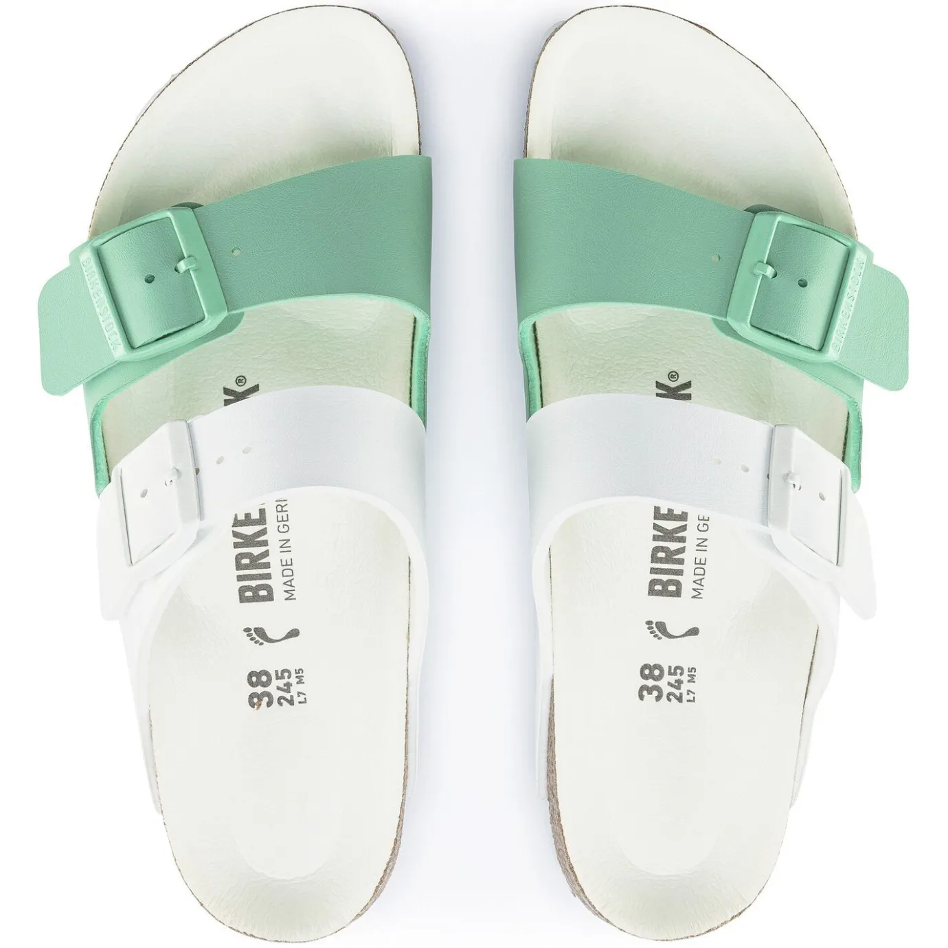 Birkenstock Two-Strap Sandals<Arizona Split White/Bold Jade