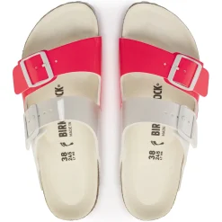 Birkenstock Two-Strap Sandals<Arizona Split Neon Pink/White Patent