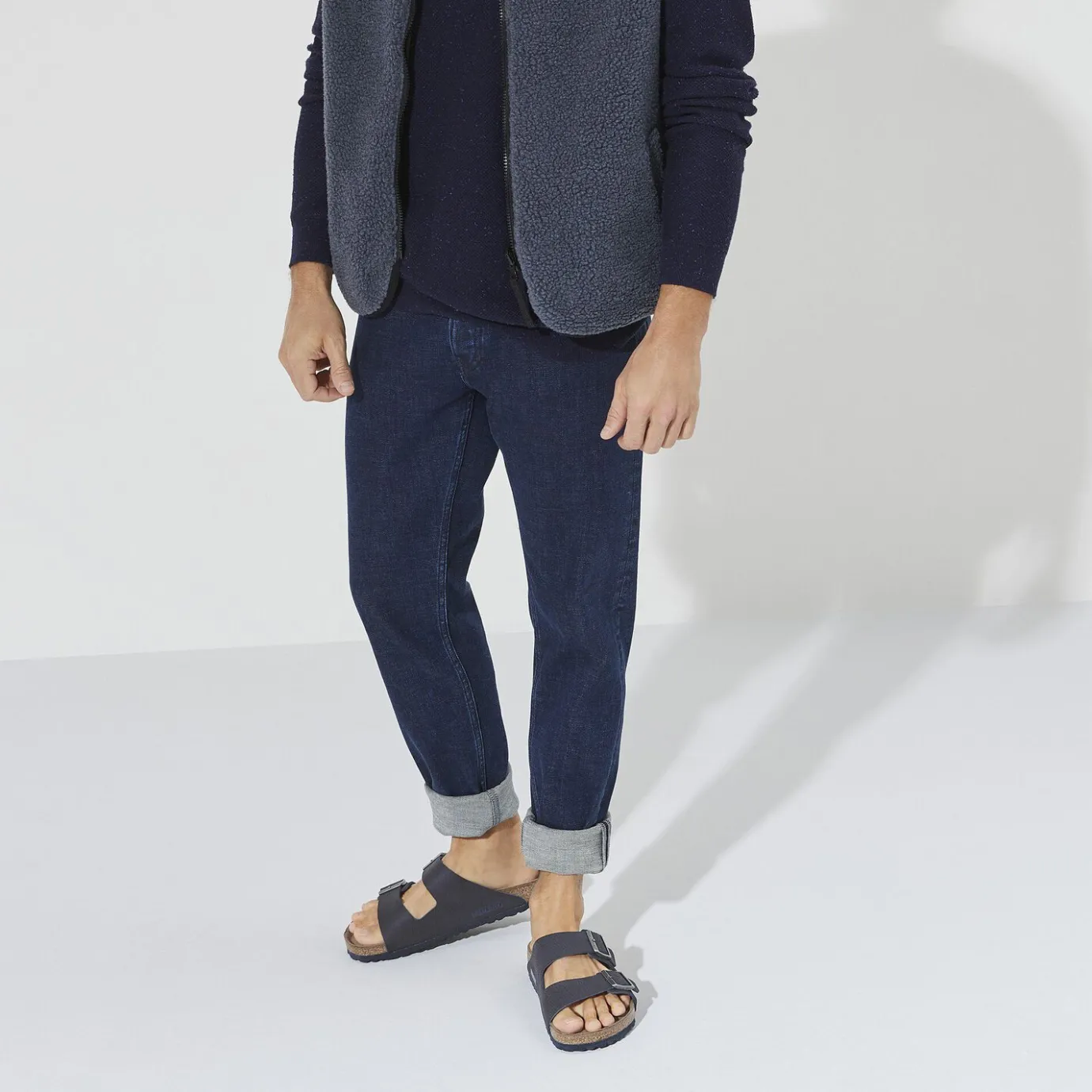 Birkenstock Two-Strap Sandals<Arizona Vegan Desert Dust Indigo Blue