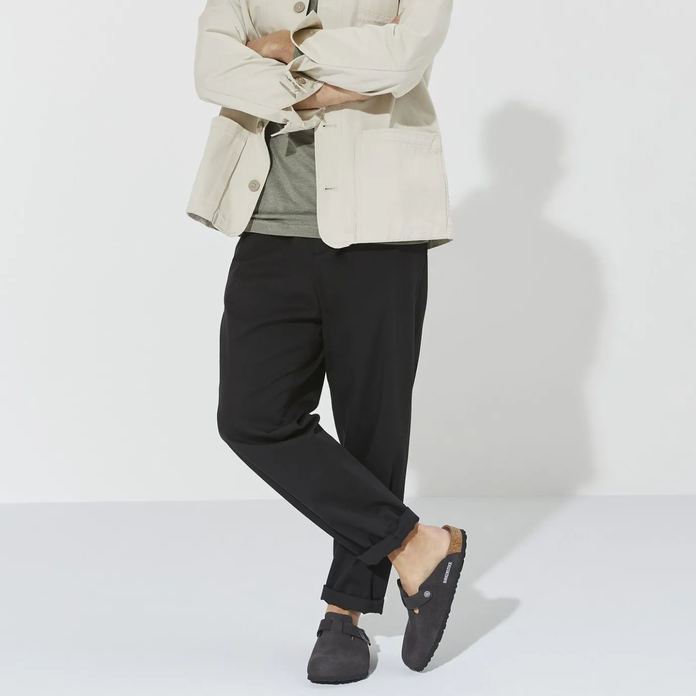 Birkenstock Clogs<Boston Desert Dust Black