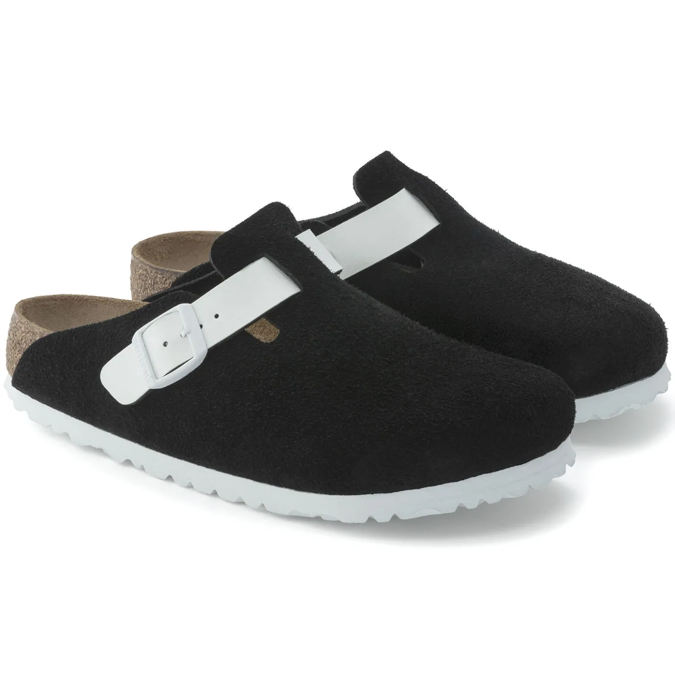 Birkenstock Clogs<Boston Black White