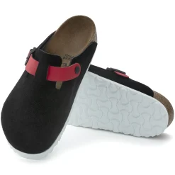 Birkenstock Clogs<Boston Black / Active Red