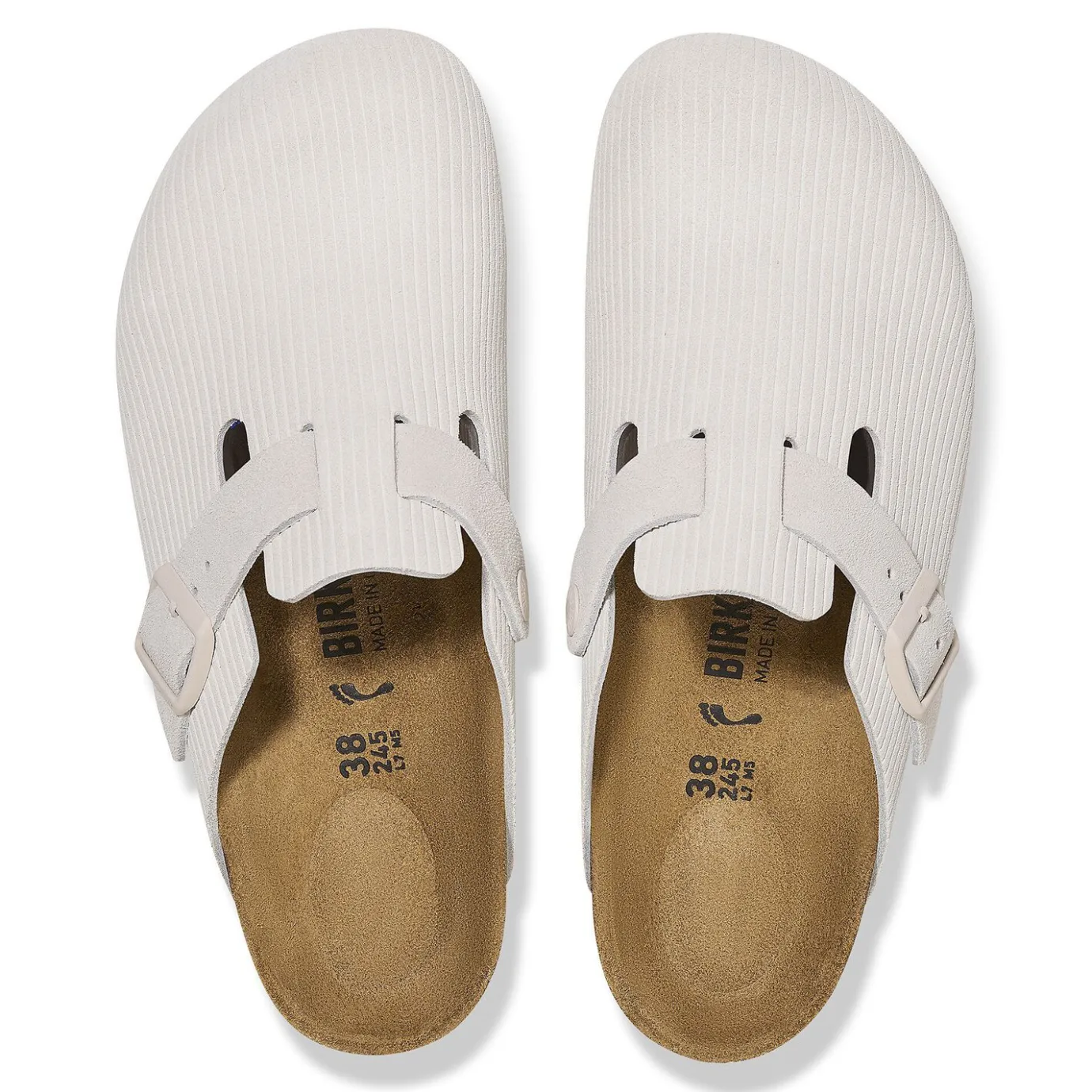 Birkenstock Clogs<Boston Corduroy Antique White