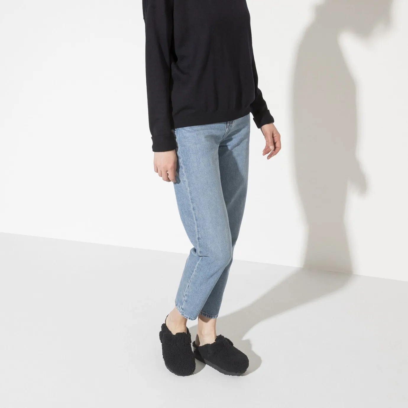 Birkenstock Platform<Boston Big Buckle Platform Teddy Black