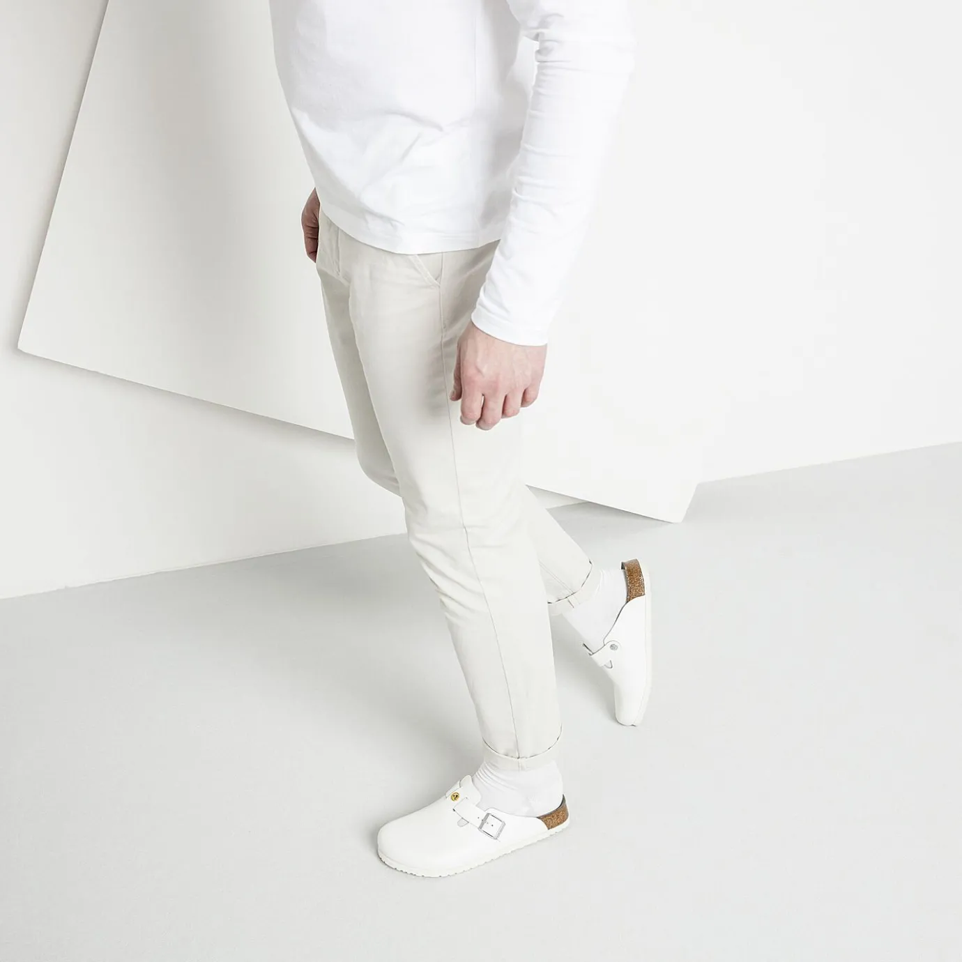 Birkenstock Clogs<Boston Esd White