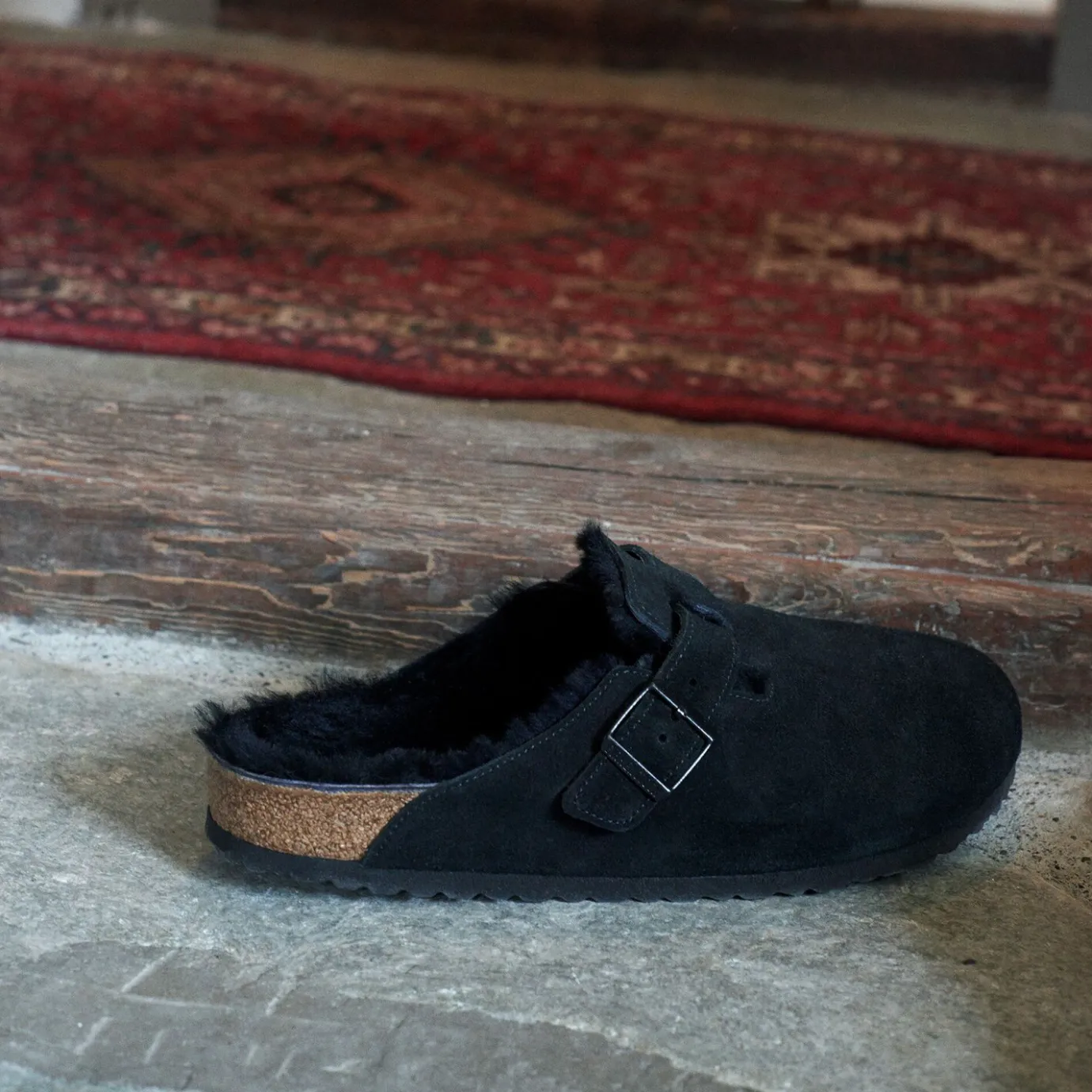 Birkenstock Clogs<Boston Shearling Black
