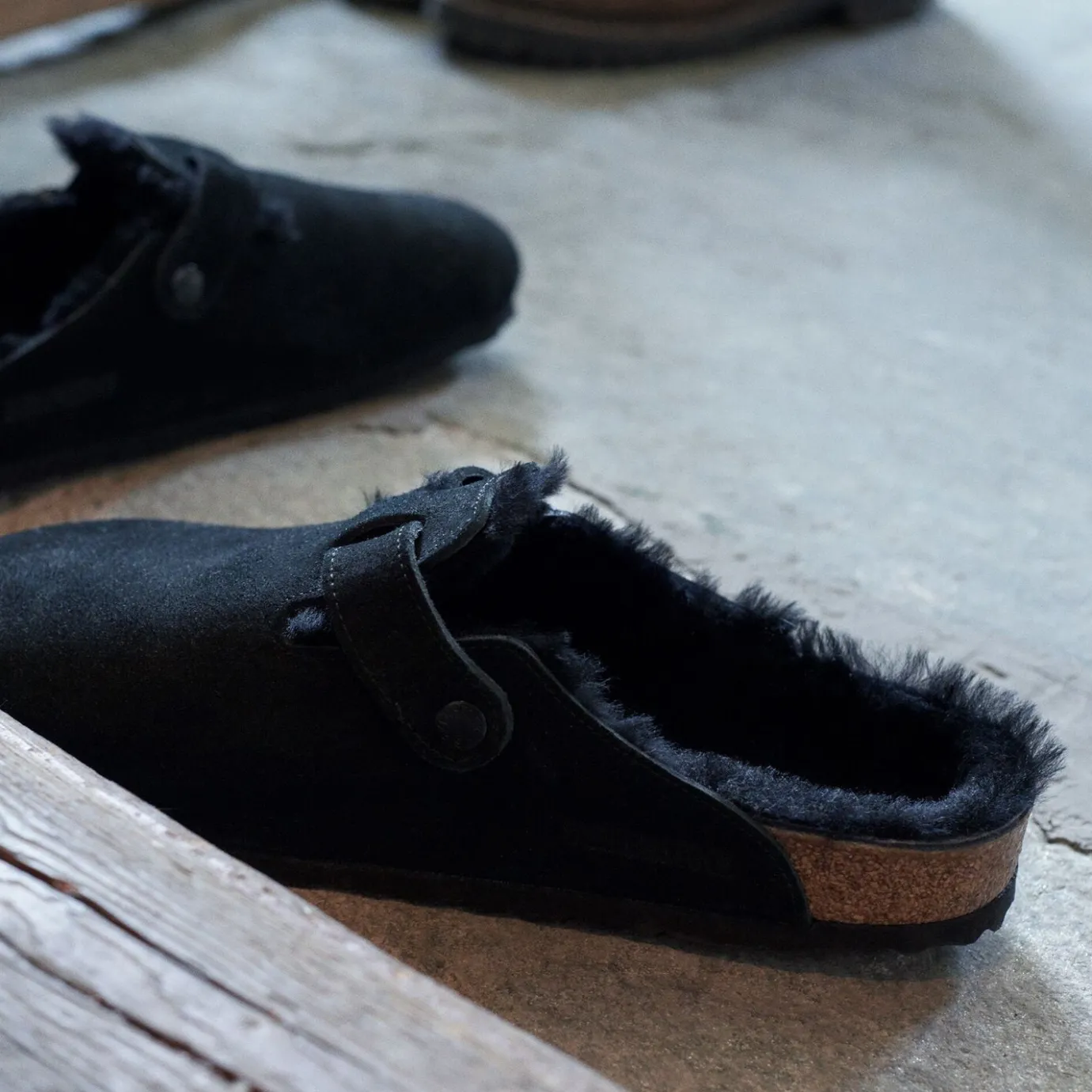 Birkenstock Clogs<Boston Shearling Black