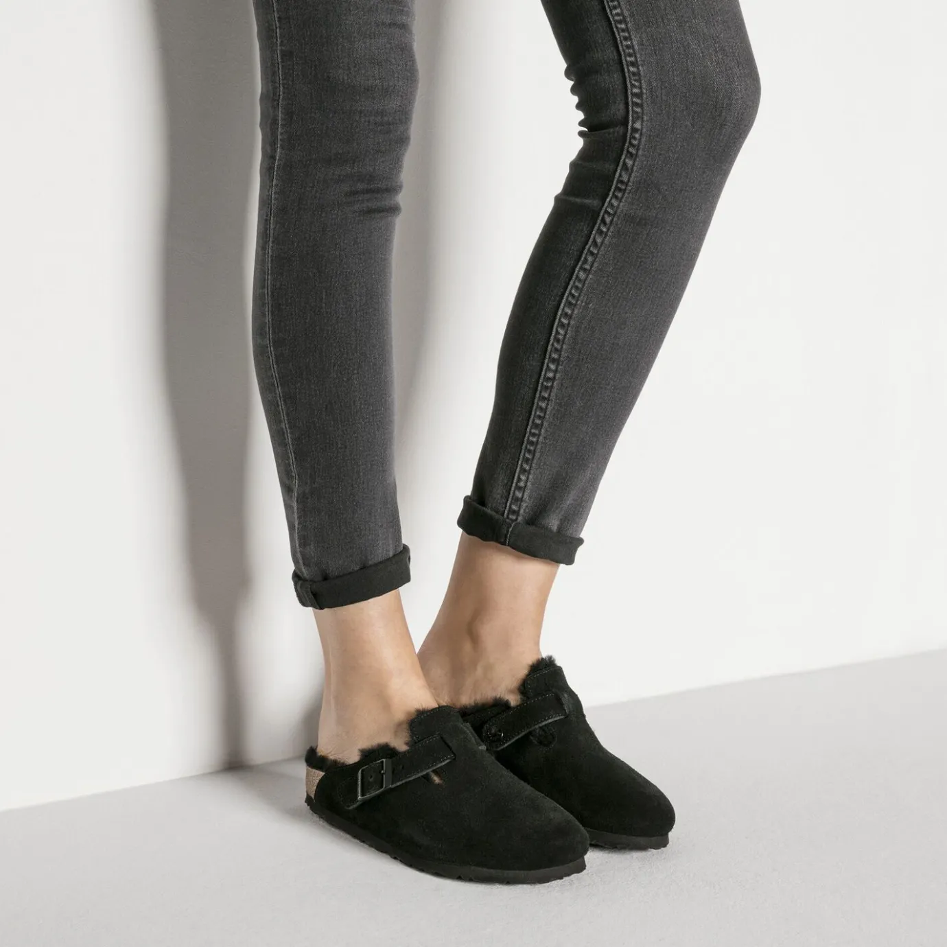 Birkenstock Clogs<Boston Shearling Black