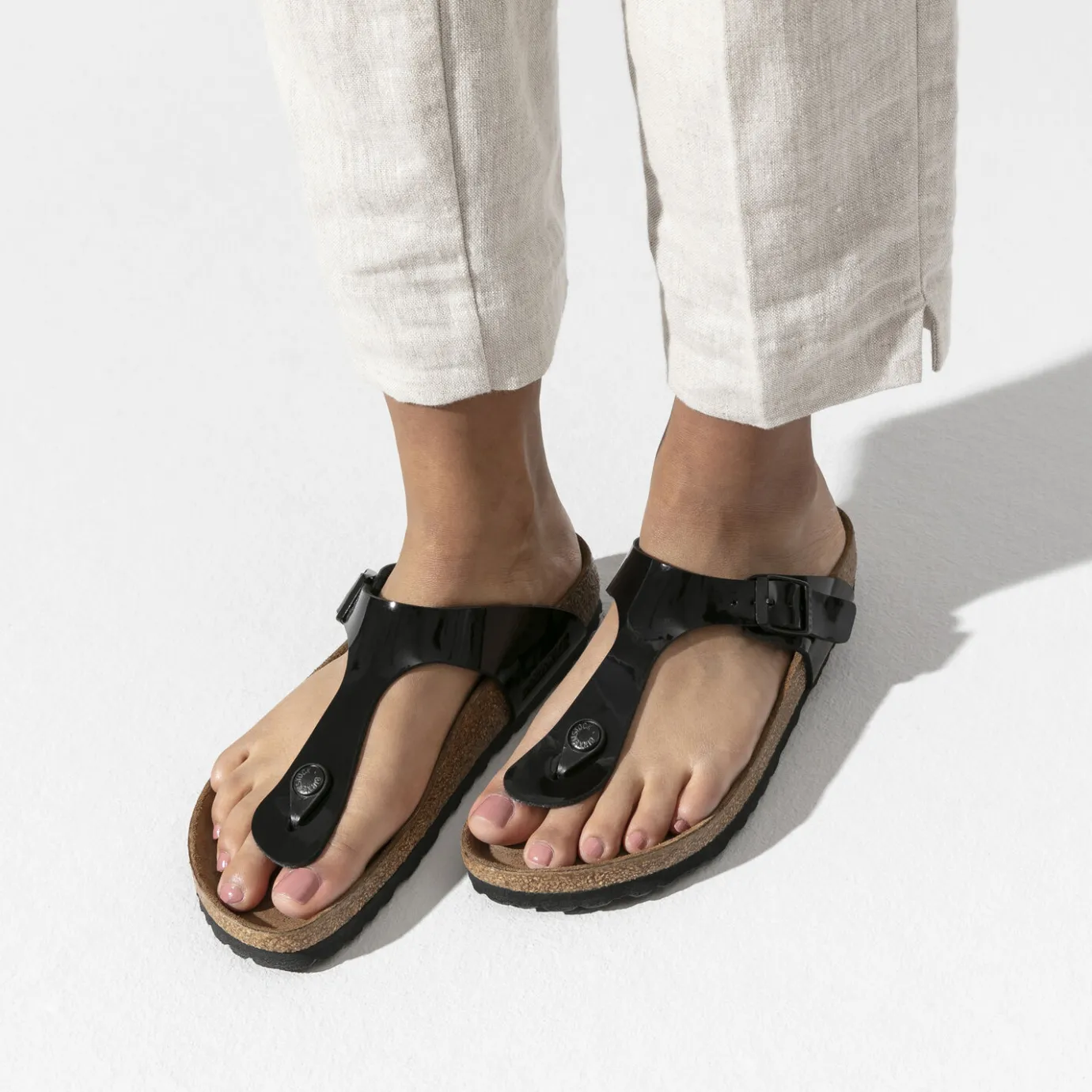 Birkenstock Thong Sandals<Gizeh Black Patent
