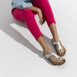 Birkenstock Thong Sandals<Gizeh Silver