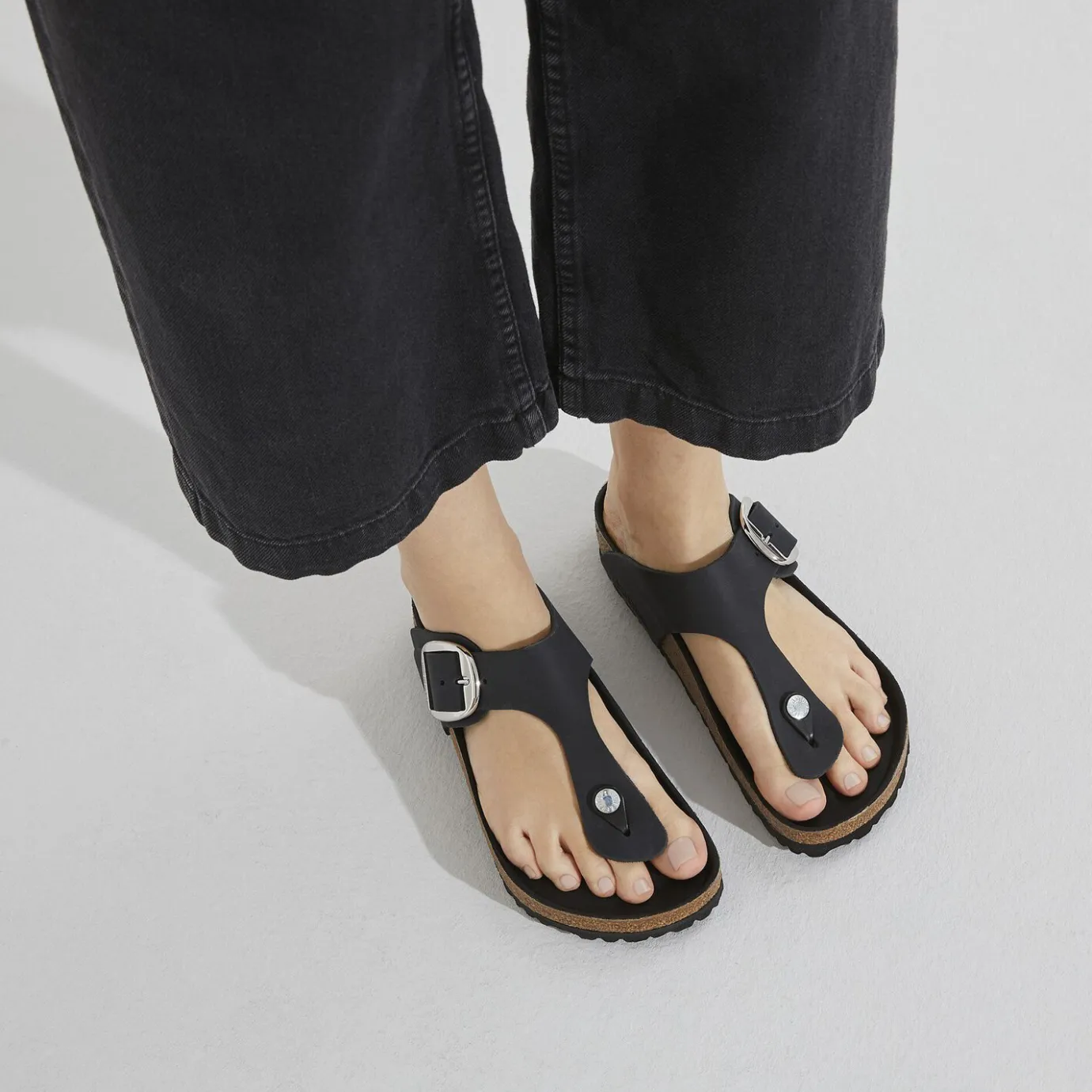 Birkenstock Thong Sandals<Gizeh Big Buckle Black