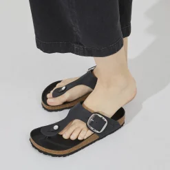Birkenstock Thong Sandals<Gizeh Big Buckle Black