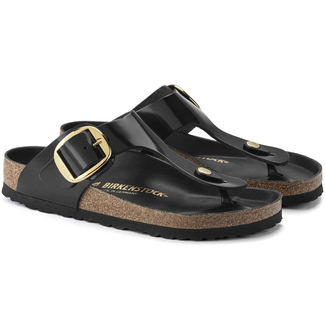 Birkenstock Thong Sandals<Gizeh Big Buckle High Shine Black