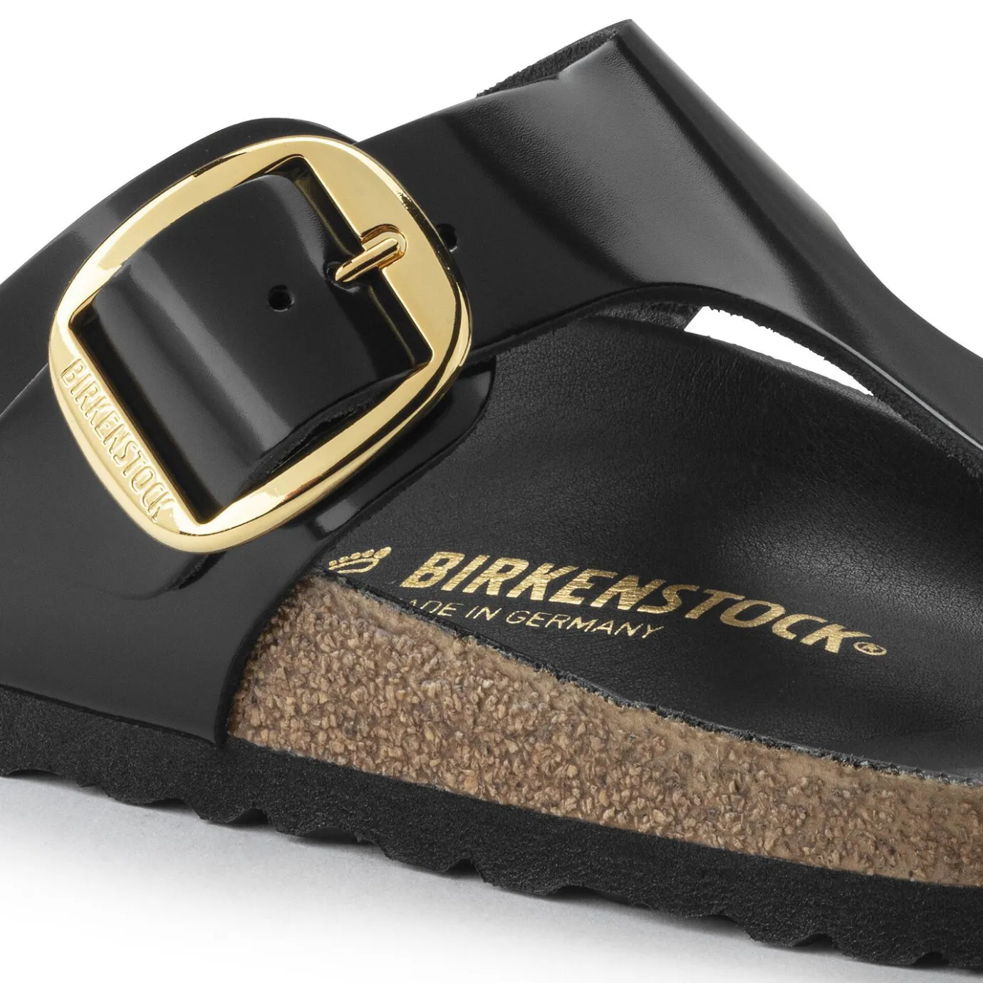 Birkenstock Thong Sandals<Gizeh Big Buckle High Shine Black