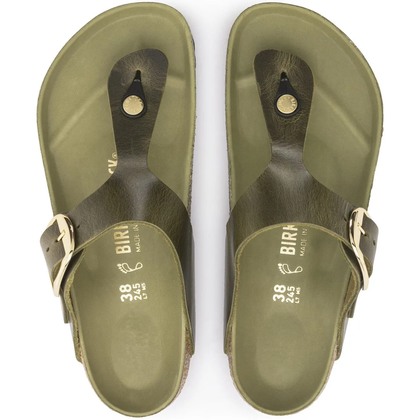 Birkenstock Thong Sandals<Gizeh Big Buckle Olive Green