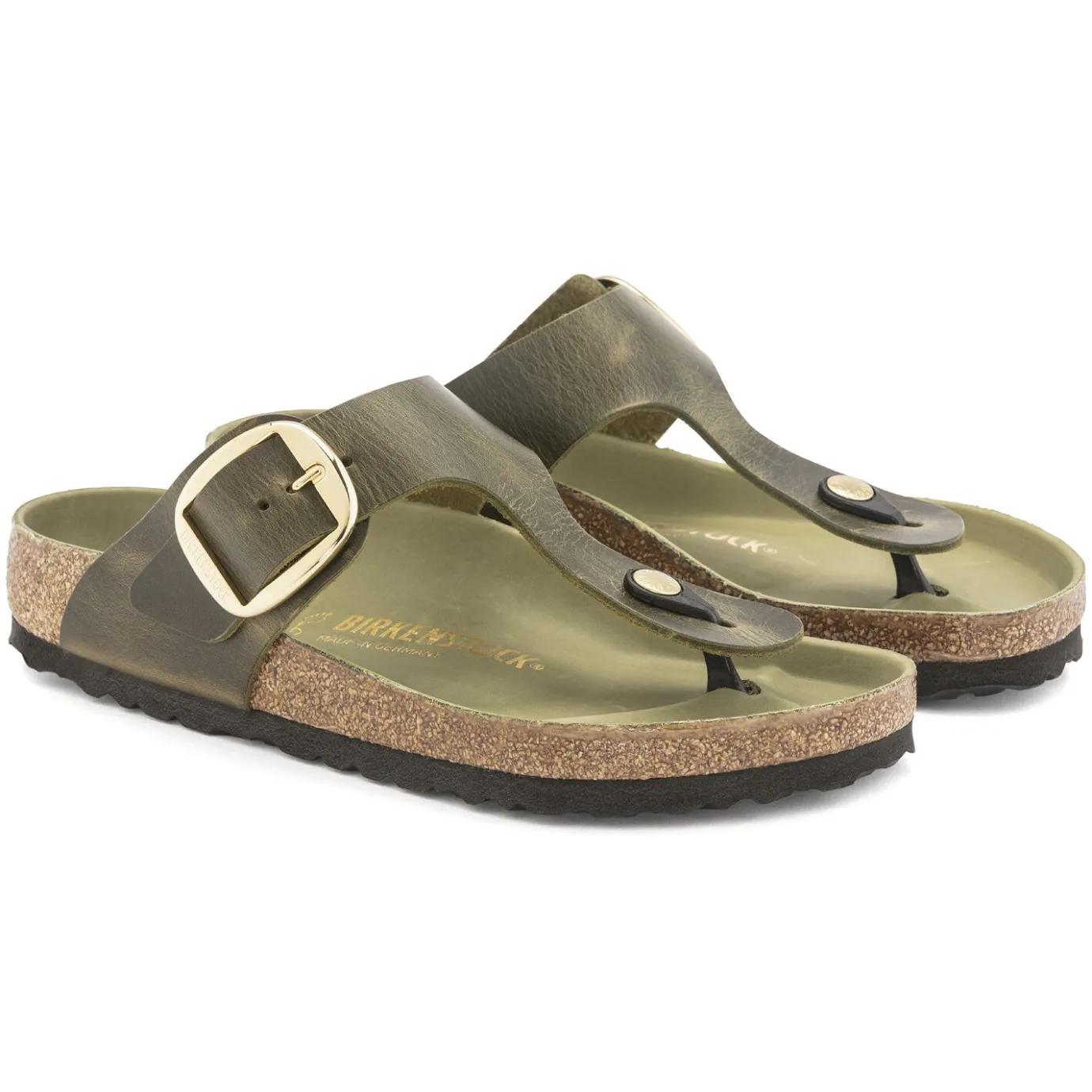 Birkenstock Thong Sandals<Gizeh Big Buckle Olive Green