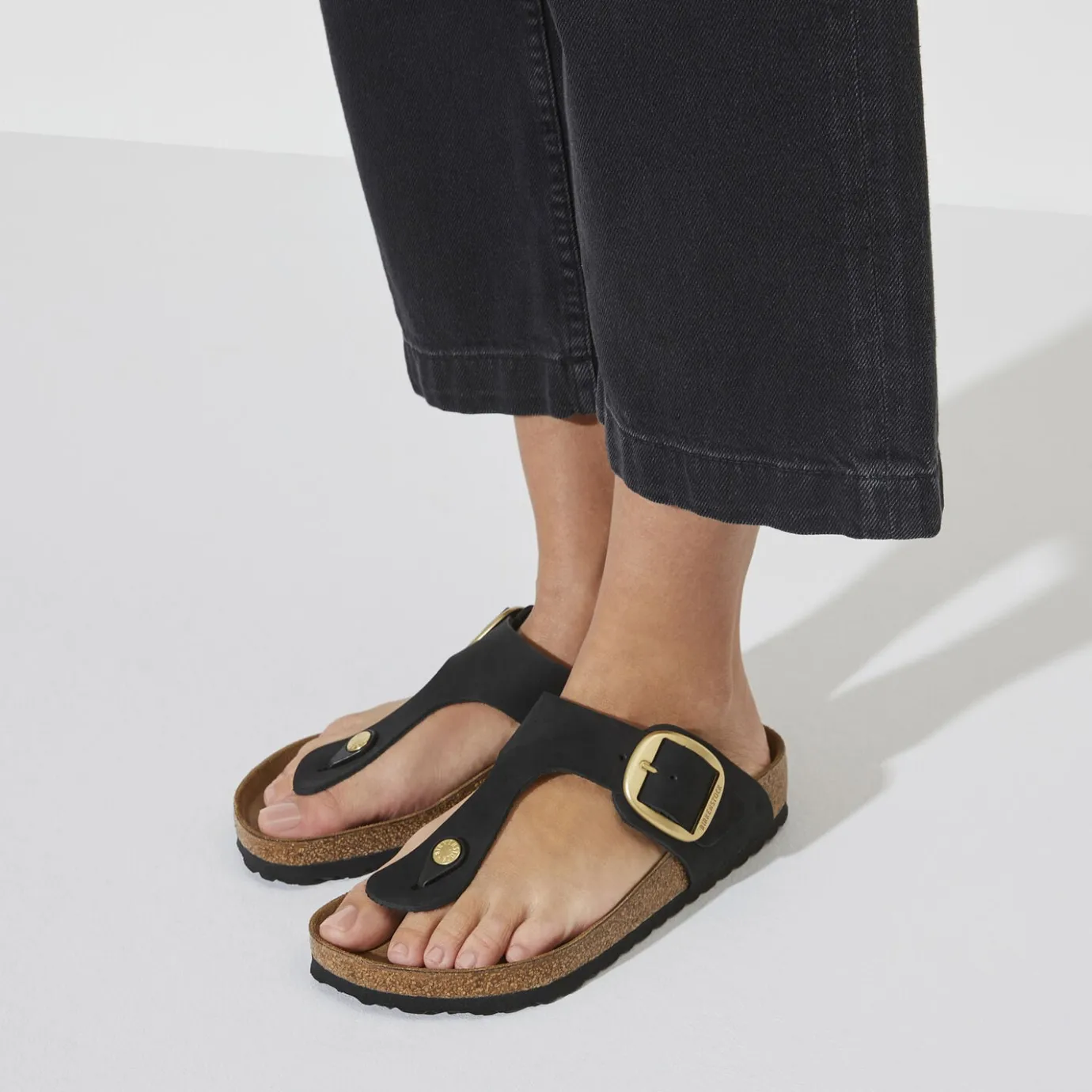 Birkenstock Thong Sandals<Gizeh Big Buckle Black