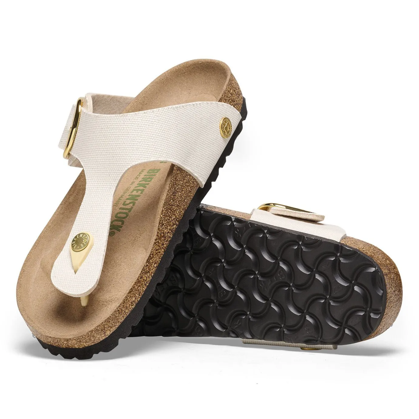 Birkenstock Thong Sandals<Gizeh Big Buckle Rivet Logo Canvas Eggshell