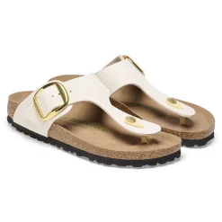 Birkenstock Thong Sandals<Gizeh Big Buckle Rivet Logo Canvas Eggshell