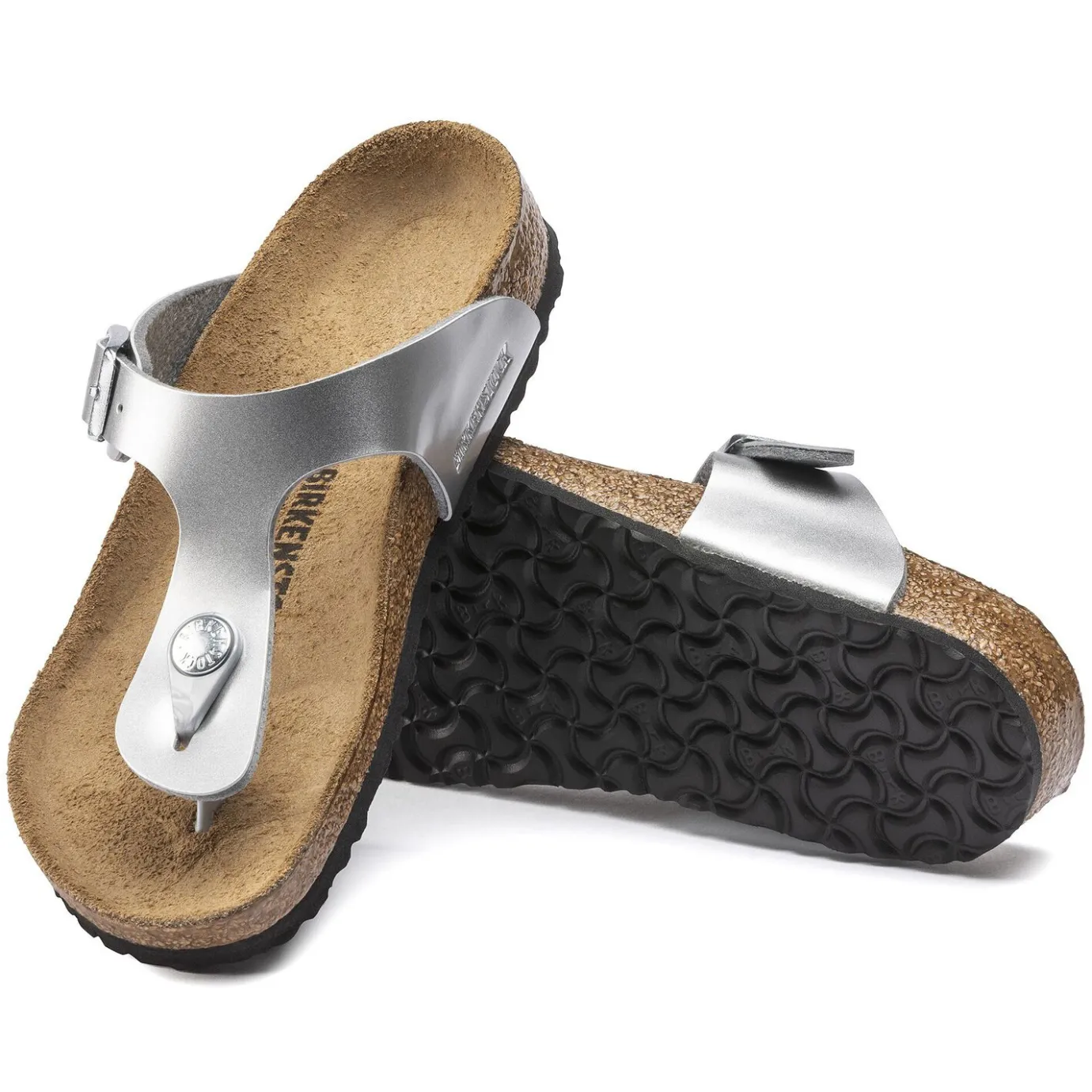 Birkenstock Thong Sandals<Gizeh Kids Electric Metallic Silver