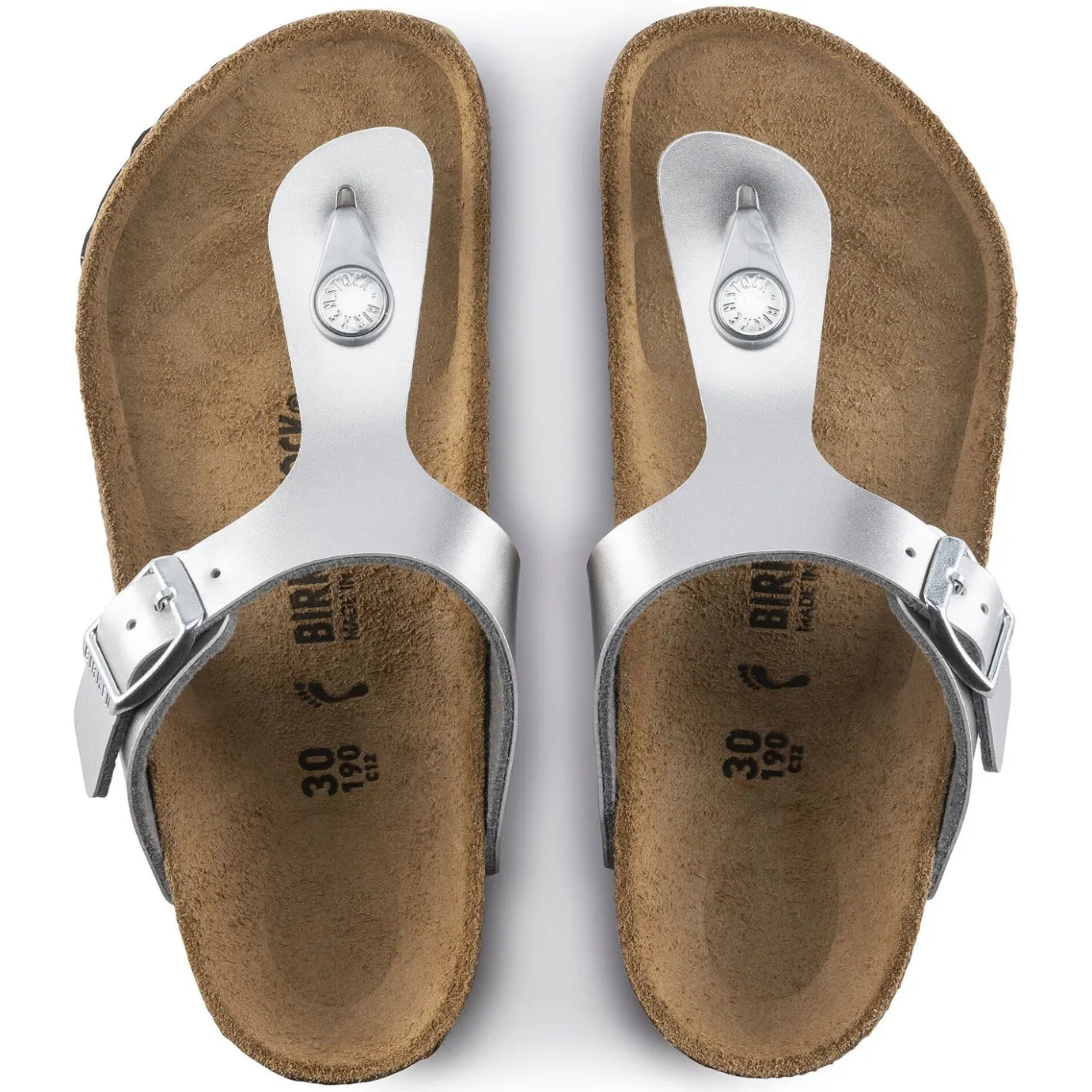 Birkenstock Thong Sandals<Gizeh Kids Electric Metallic Silver