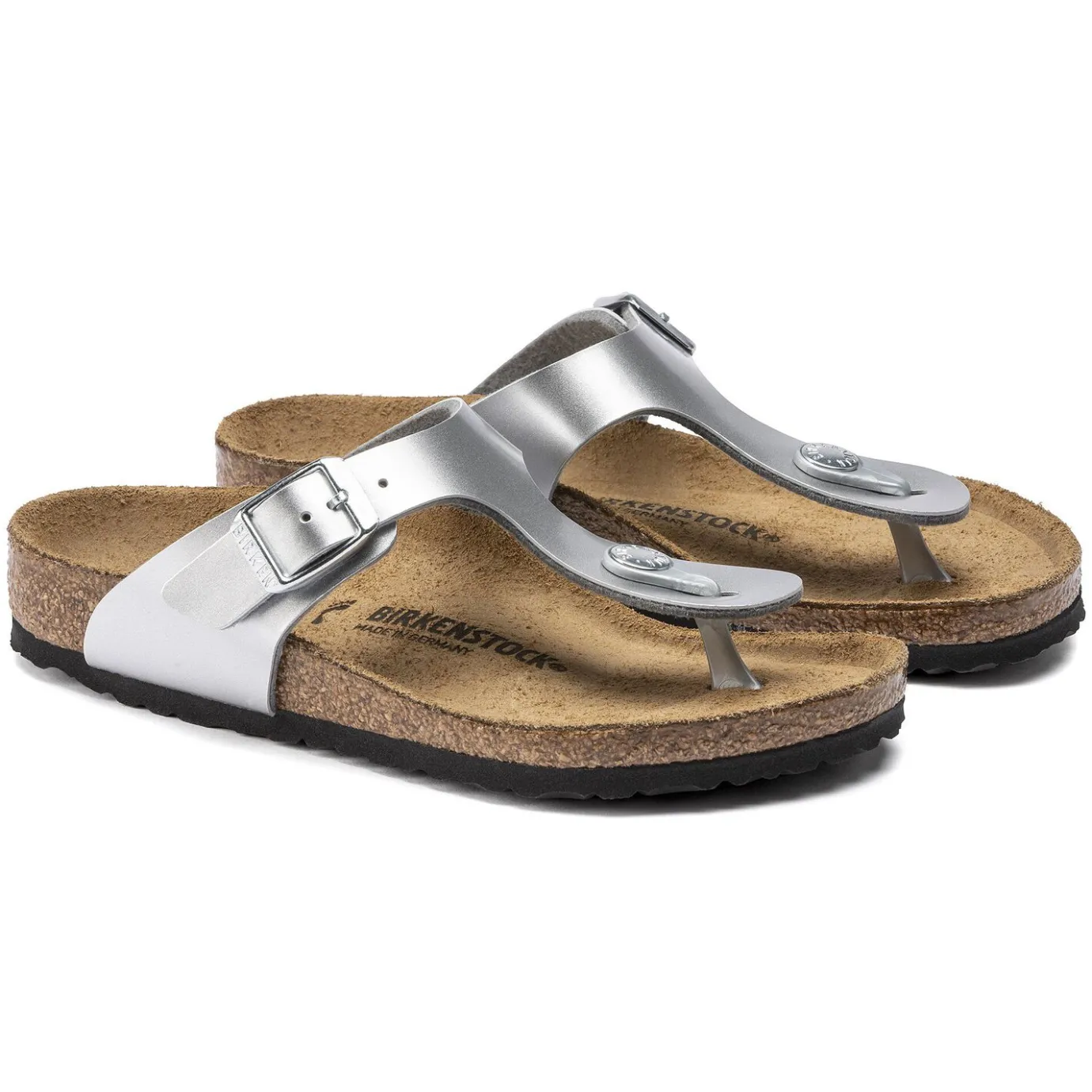 Birkenstock Thong Sandals<Gizeh Kids Electric Metallic Silver