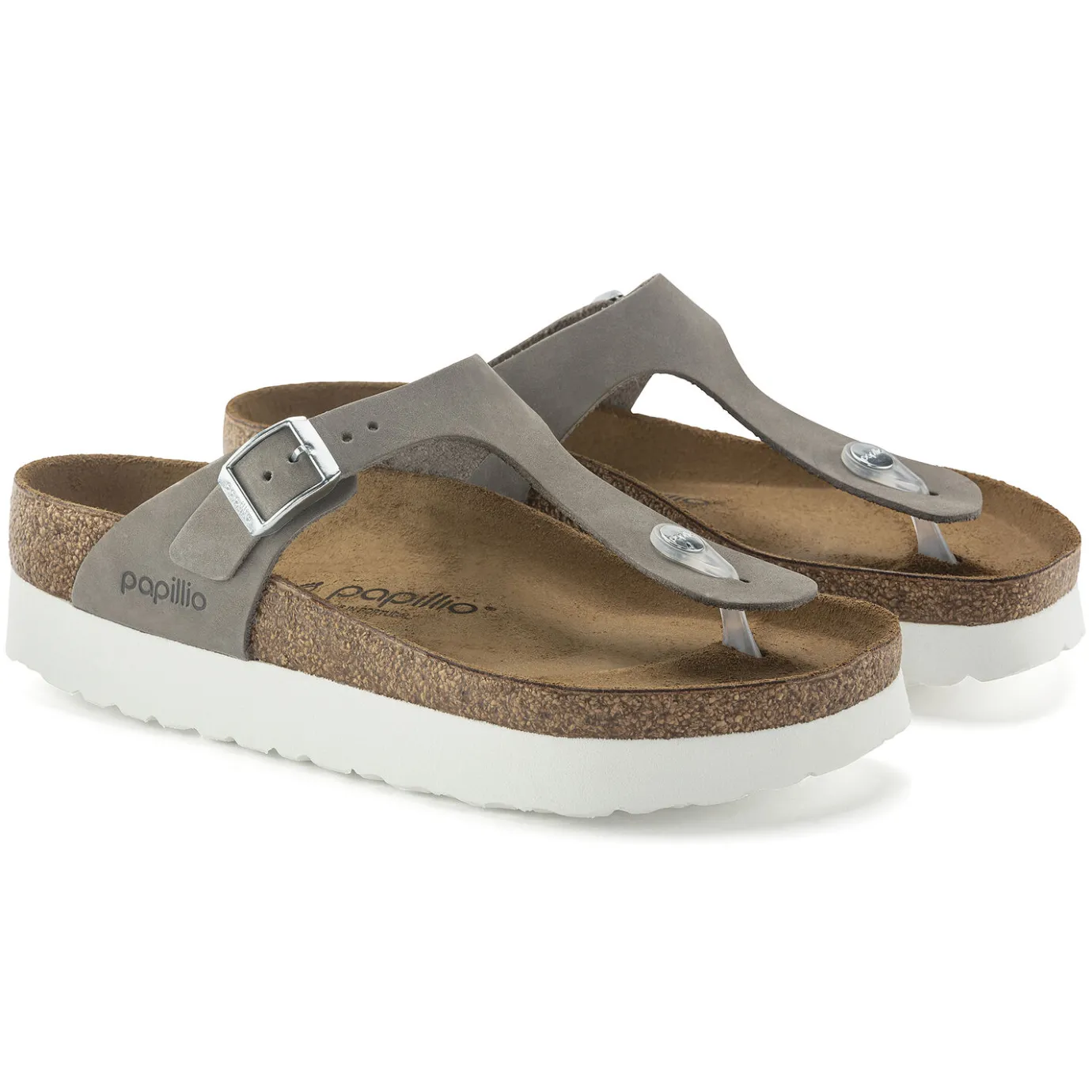 Birkenstock Thong Sandals<Gizeh Platform Dove Gray