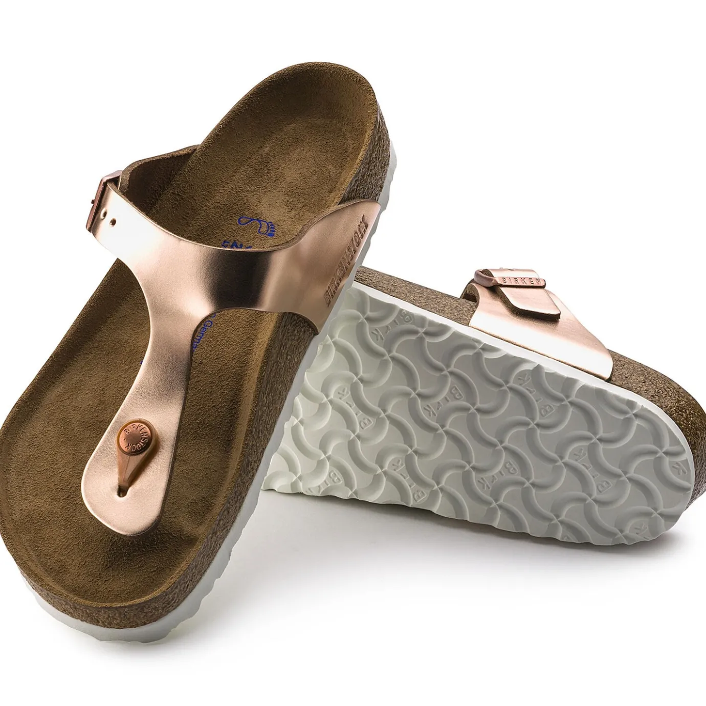 Birkenstock Thong Sandals<Gizeh Soft Footbed Metallic Copper