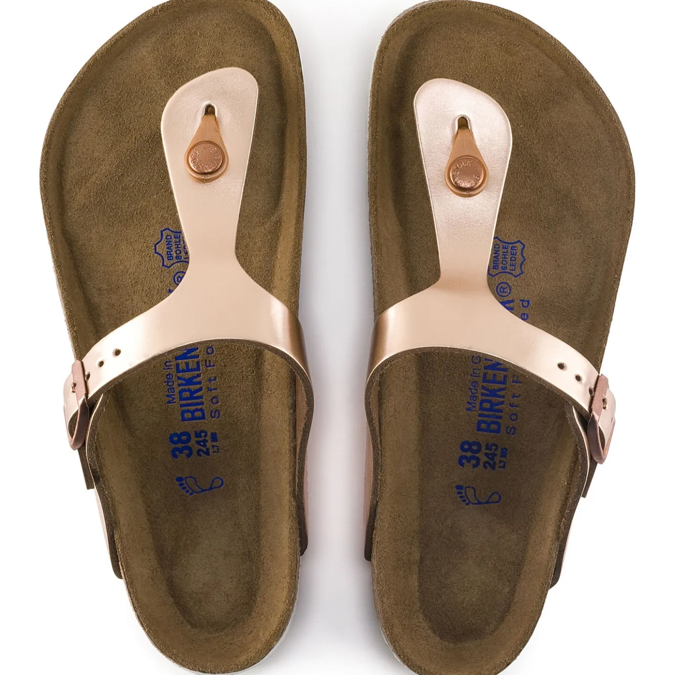 Birkenstock Thong Sandals<Gizeh Soft Footbed Metallic Copper