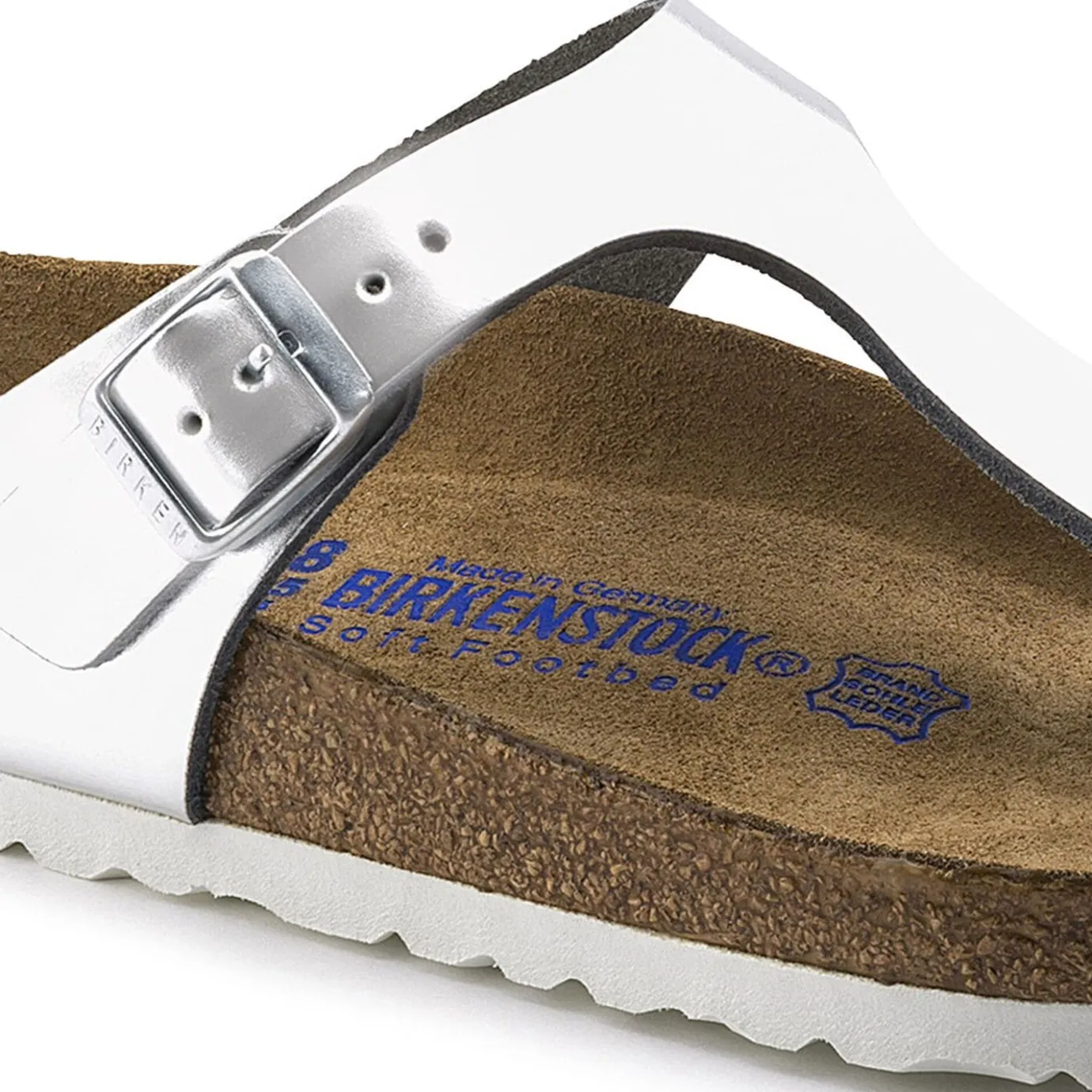 Birkenstock Thong Sandals<Gizeh Soft Footbed Metallic Silver