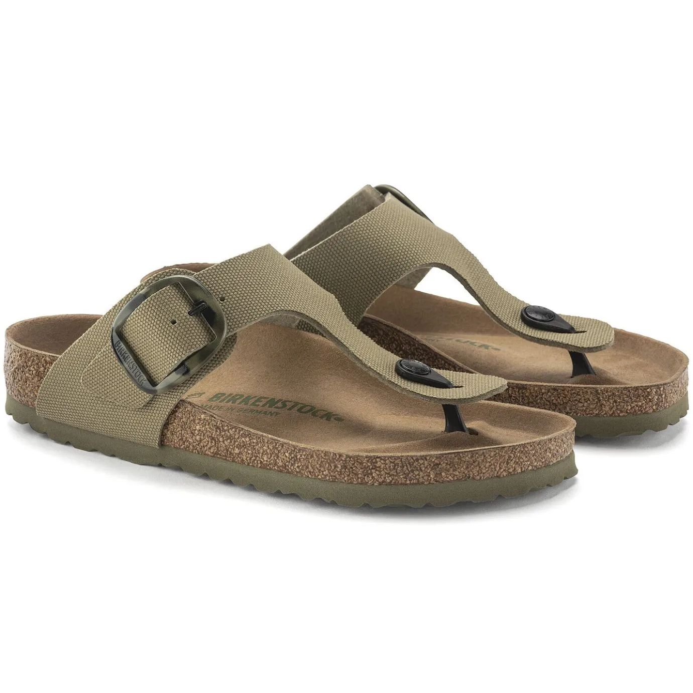 Birkenstock Thong Sandals<Gizeh Vegan Big Buckle Faded Khaki