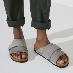 Birkenstock One-Strap Sandals<Kyoto Desert Buck Whale Gray