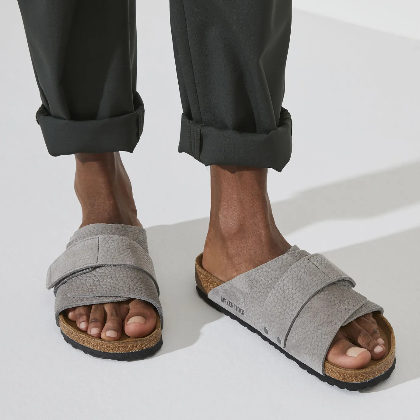 Birkenstock One-Strap Sandals<Kyoto Desert Buck Whale Gray