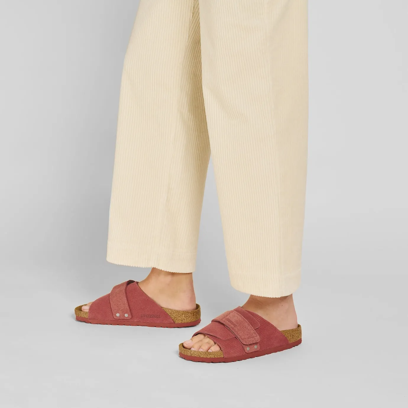 Birkenstock One-Strap Sandals<Kyoto Corduroy Sienna Red