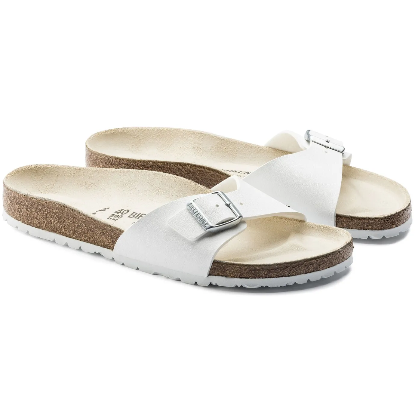 Birkenstock One-Strap Sandals<Madrid White