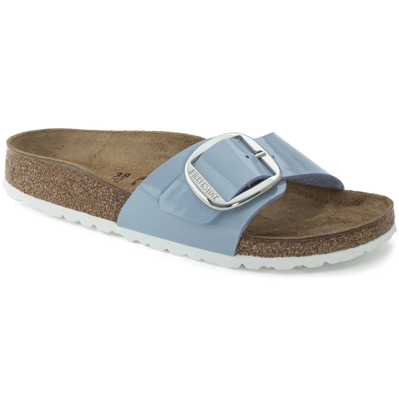 Birkenstock One-Strap Sandals<Madrid Big Buckle Patent Dove Blue