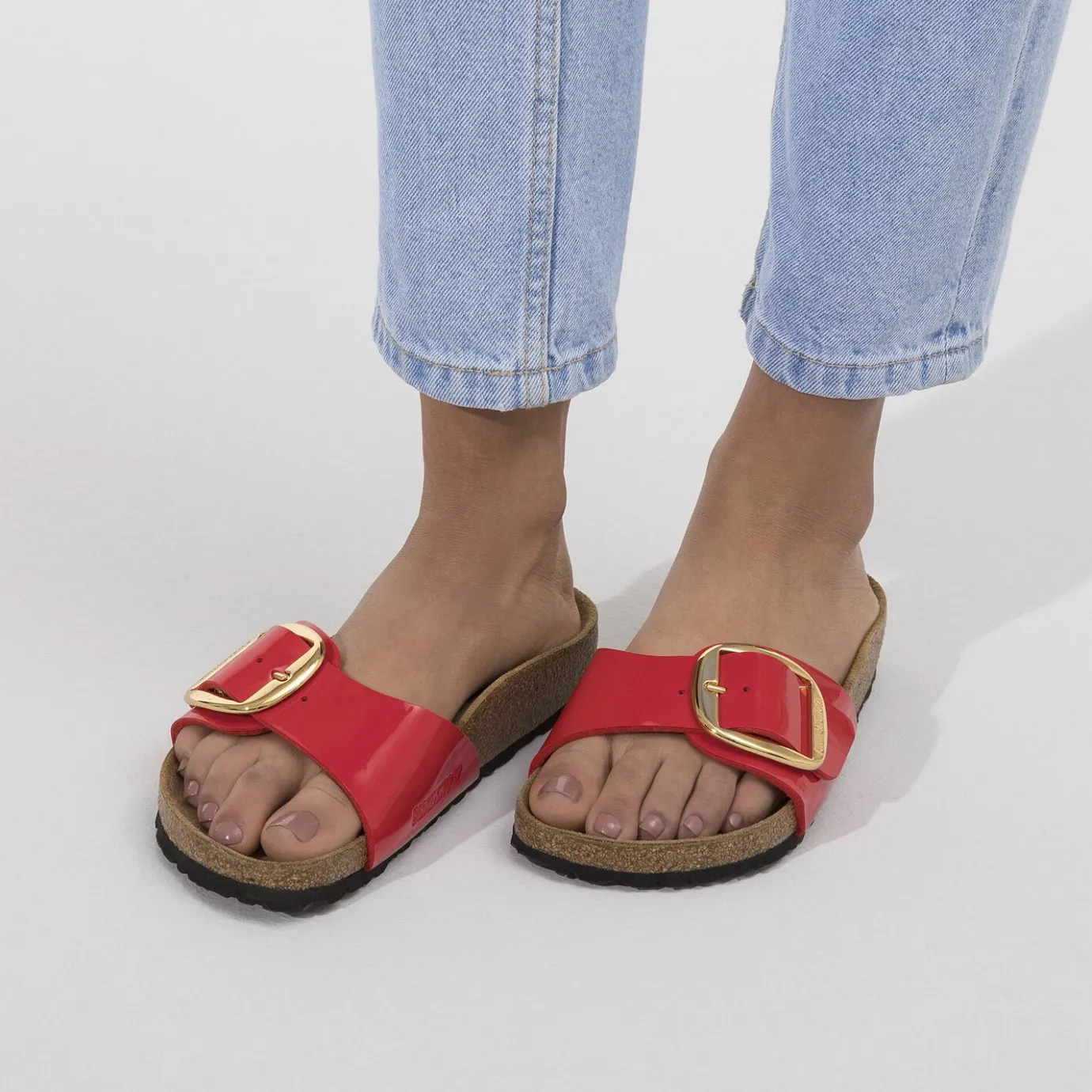 Birkenstock One-Strap Sandals<Madrid Big Buckle Patent Cherry