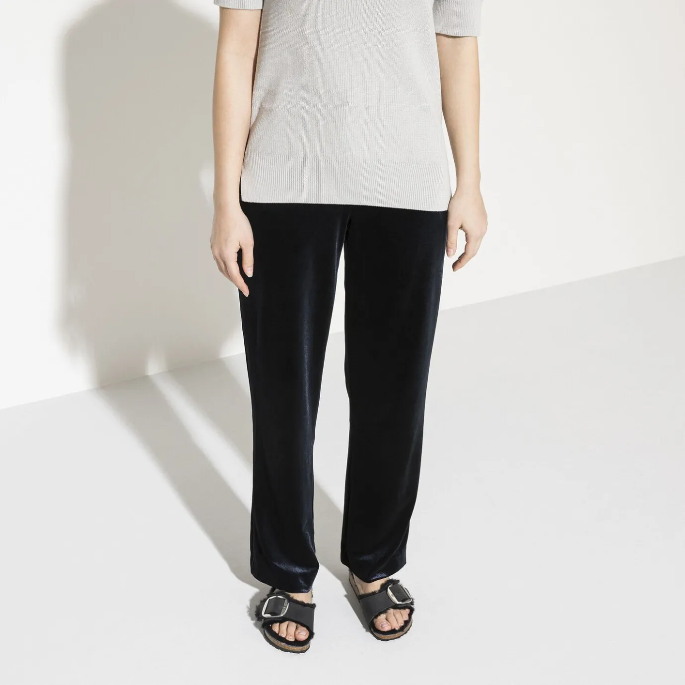 Birkenstock One-Strap Sandals<Madrid Big Buckle Shearling Black