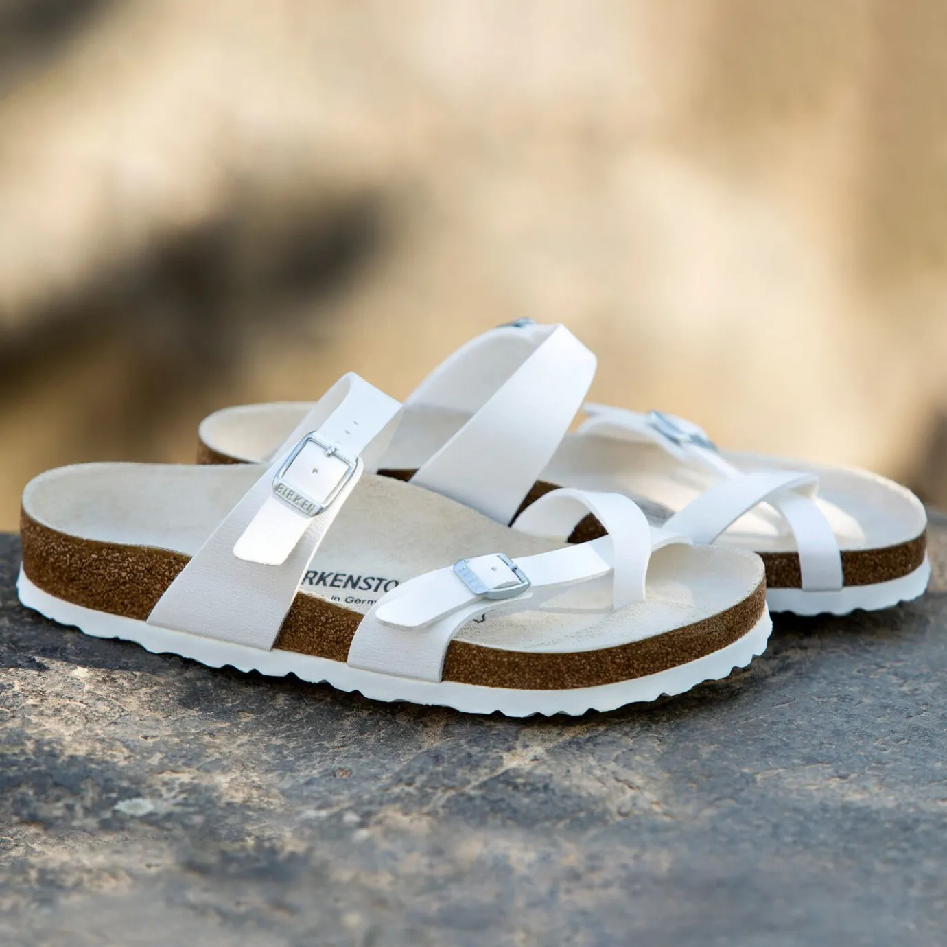 Birkenstock Two-Strap Sandals<Mayari White