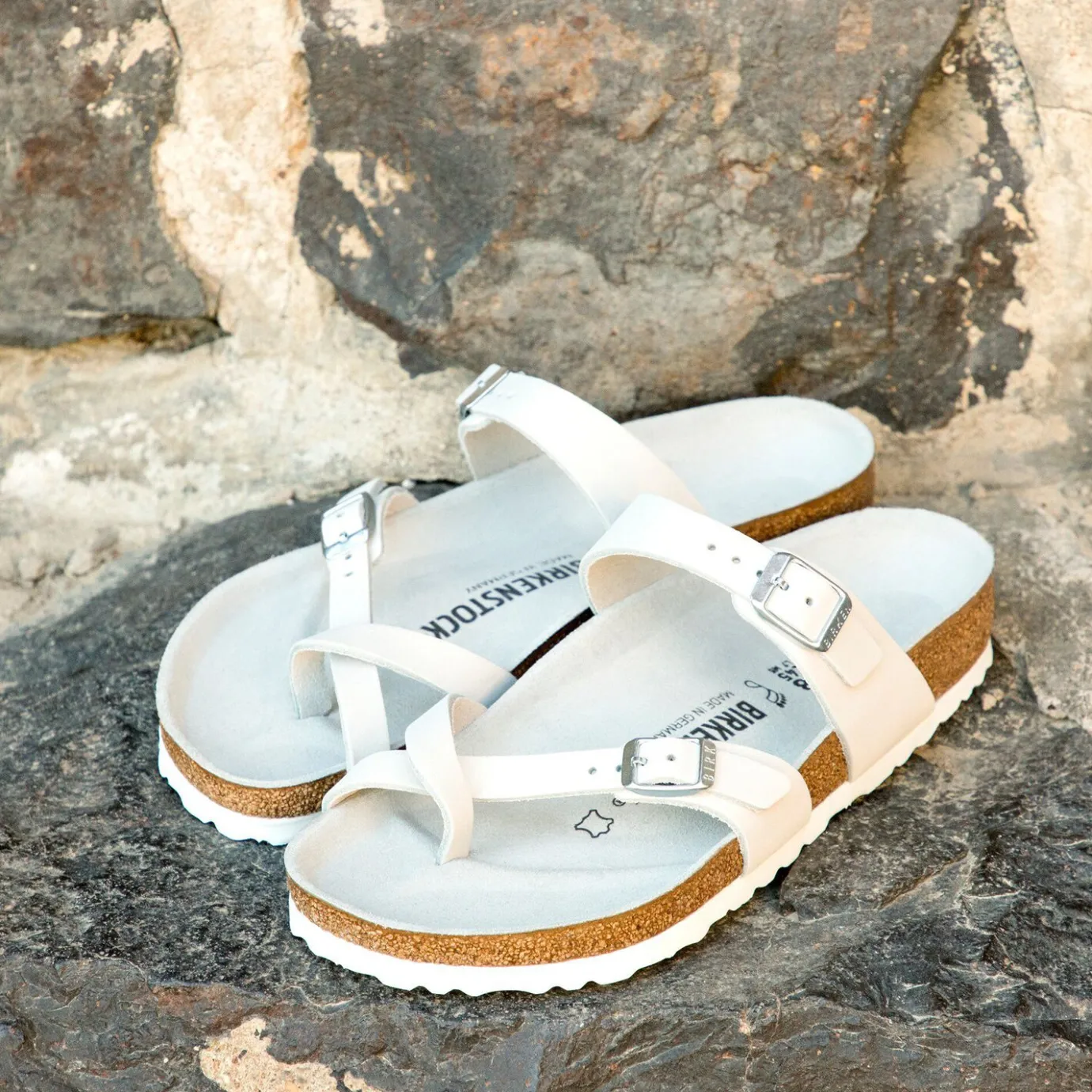 Birkenstock Two-Strap Sandals<Mayari White