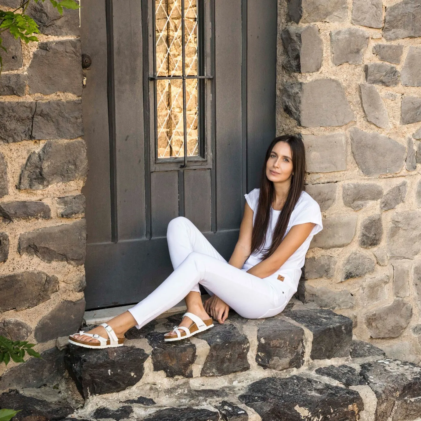 Birkenstock Two-Strap Sandals<Mayari White