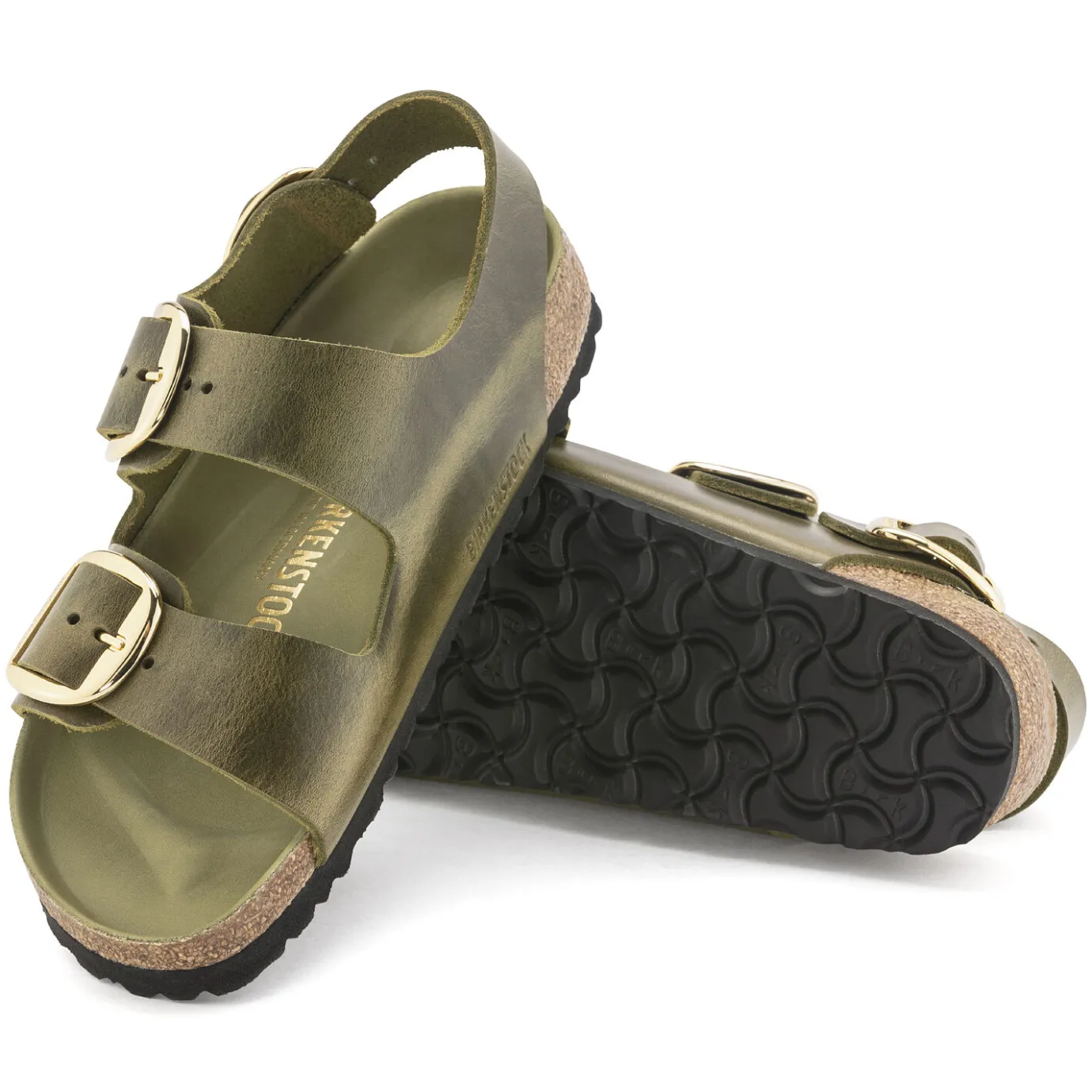 Birkenstock Multi-Strap Sandals<Milano Big Buckle Olive Green