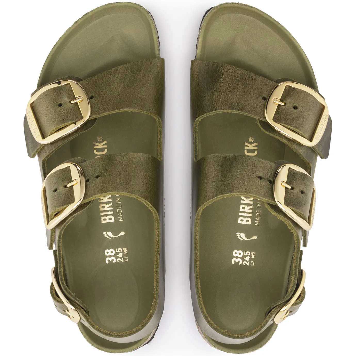 Birkenstock Multi-Strap Sandals<Milano Big Buckle Olive Green