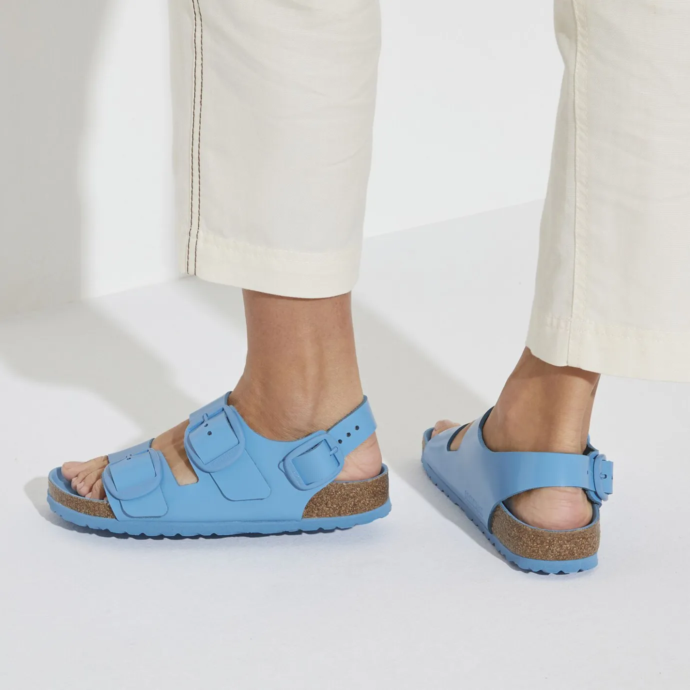 Birkenstock Multi-Strap Sandals<Milano Big Buckle High Shine Sky Blue
